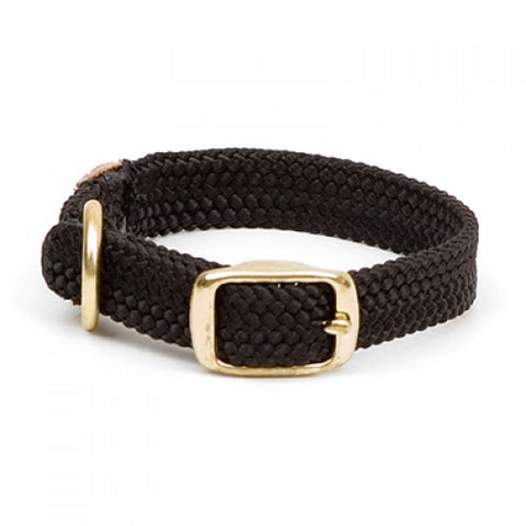 Mendota Double-Braid Junior Collar - Black - Solid Brass