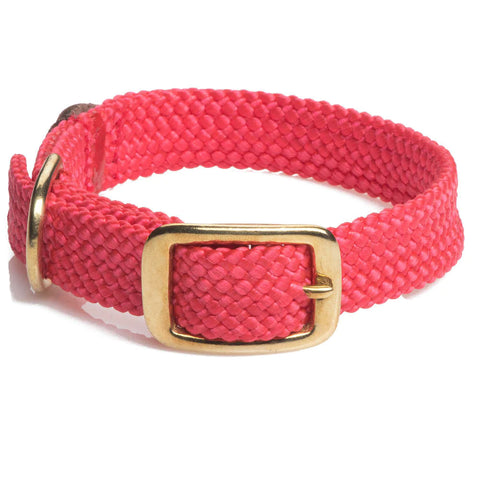 Mendota Double-Braid Collar - Red - Solid Brass