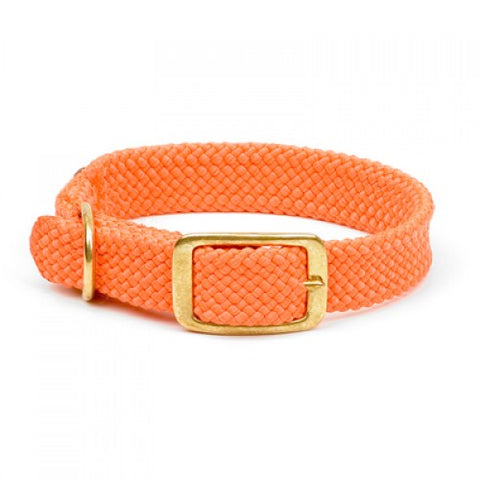 Mendota Double-Braid Collar - Orange - Solid Brass