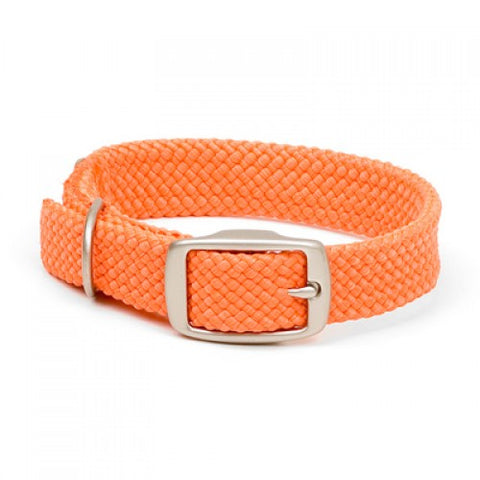 Mendota Double-Braid Collar - Orange with Brushed Nickel Hardware