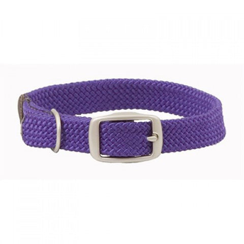 Mendota Double-Braid Junior Collar - Purple with Brushed Nickel Hardware