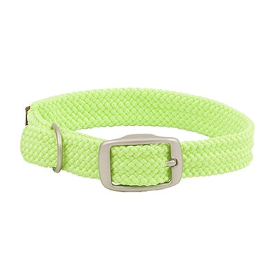 Mendota Double-Braid Junior Collar - Lime with Brushed Nickel Hardware